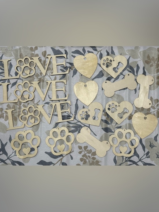 Other - Wooden Pet-Themed Cutouts - Natural Wood
